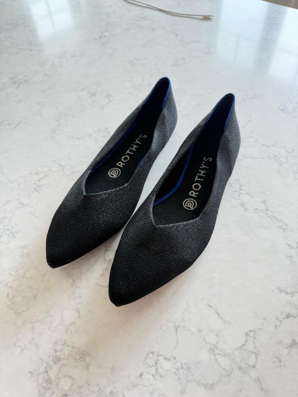 NEW Rothy’s The Point II Flats | Black | Washable | Size 7.5 | With Bag